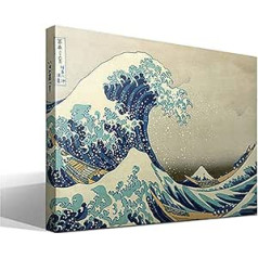 CF CUADROSFAMOSOS.ES CUADROSFAMOSOS.ES Druck auf Leinwand - Katsushika Hokusai - Die große Welle vor Kanagawa - 95x70cm