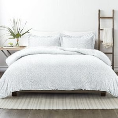 Linen Market Burst of Vines Light Blue King Duvet Cover Set