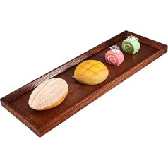 Wooden Tray Decorative Oblong, Wooden Tray Rectangular, Serving Tray Wood, Wooden Board Decoration, Wooden Wooden Tray Small Mini Plate Storage Tray for Dessert Cake Snacks Bread Vegetables (45 x 15 x