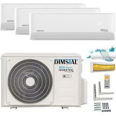 A++/A++/A++ Twin-Rotary Trio Split SelfClean WiFi-Ready Golden-Fin 2 x 3.5 kW + 1 x 2.6 kW MultiSplit Air Conditioning Unit 3 Indoor Units with Heating