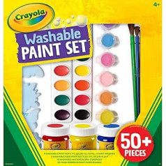 Crayola Washable Paint Set, Over 50 Pieces, Gift for Kids, 4, 5, 6, 7, Multi (54-1076)