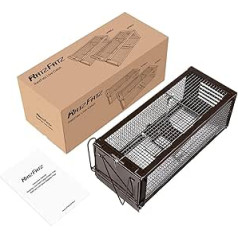 RatzFatz MTBSL20 XXL Live Trap, Professional, Garden and Home Animal Trap Set for Mice, Rats, Rabbits, Hamsters, Multiple, Live, Hunting, Cage, Box, Stainless Steel