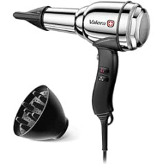 Valera, Swiss Steel Master Light Professional Chrome Plated Steel Hair Dryer Lightweight Hair Dryer with Powerful Motor, 3 Temperature Levels, Ion Generator, 2100W