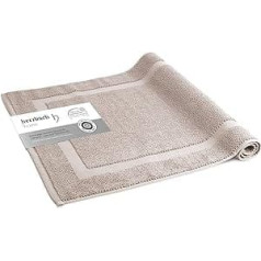 herzbach home Bath mat, 100% cotton, shower mat, 1,000 g/m², absorbent, washable (sand grey, 50 x 80 cm)