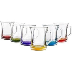 Lav Hot Drinks Mugs Colored Base Tea Coffee Latte Cappuccino Glass 221ml
