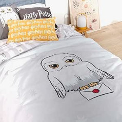 Belum Harry Potter Duvet Cover with Buttons, 100% Cotton, Hedwig Stars Model, for 80 cm Bed (140 x 200 cm)