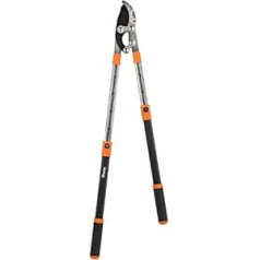 R.G. Pruning Shears, Geared Lopper, Pruning Shears, Telescopic 69-104 cm, Anvil Blade, Branch Cutter, Pruning Shears, Black/Orange/Silver