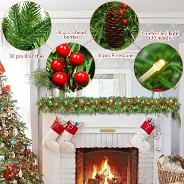 Christmas Rattan Decoration Simulation Christmas Flower Rattan Shopping Mall Window Decorations