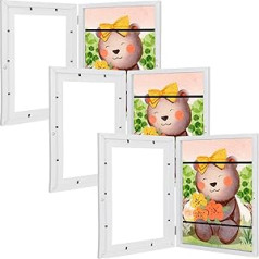 Kodilin Picture Frame A4 Children's Drawings, Children's Art Picture Frame to Open, A4 Hinged Front Opening Picture Frame, Children's Pictures, Fillable Changing Photo Frame for Children's Drawing (3