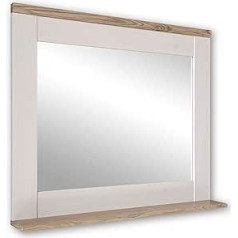 Stella Trading Romance Bathroom Mirror in Sibiu Larch / San Remo Look, Country House Style Bathroom Mirror with Practical Shelf, 80 x 70 x 12 cm (W x H x D)