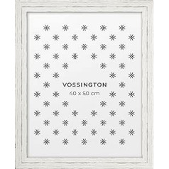 Vossington Picture Frame 40 x 50 cm White - Vintage - Rustic Character and Charm - Artificial Wood Grain - Frame for 1 Picture, Photo, Poster or Puzzle in the Format 40 x 50 cm (50 x 40 cm)