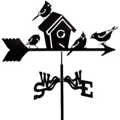 GNHG 1 Item Weathercock, Wind Vane Wind Chime, Stainless Steel, Weathervane Retro Weather Vane Mini Decorative Weather Vane for Wind Direction Indicator and Roof Garden Decoration
