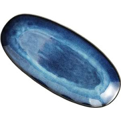 Cabilock Sushi Plate Serving Plate Dishes Oval Plate Ceramic Serving Ware Party Trays Food Oven Safe for Turkey Meat Fish Appetizers Sushi Dessert Blue S Spaghetti Plate