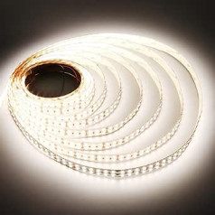 JOYLIT 24 V LED Strip 5 m Natural White 4000 K 2240 LM/M Super Bright Double Row 15 mm, UL CE Professional High CRI 90+ LED Strip 240LEDs/M SMD2835 120 W Dimmable IP20 Light Strip for Workbench,