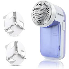 Electric Lint Shaver and Fabric Shaver with Extra Blade and Powerful, Larger Size, Multi-Purpose De-Fluffer and De Bobbler Machine for Clothes and More