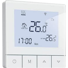 Beok WiFi Thermostat for Gas Boiler and Water Underfloor Heating, Tuya Thermostat Heating, Digital Smart Programmable Room Thermostat with Touchscreen Compatible Alexa, Google Home, 3A TDS75WIFI-WPB