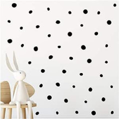 StickerDeen | Doodle Dots Pattern Mural Style Shape Decoration Removable Nursery Wall Art Window Furniture Vinyl Stickers Gift | (216 Pieces) (Black)