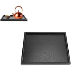 Wooden Tea Tray, Rectangle Black Walnut Wood Food Tea Coffee Trays Breakfast Butler Service Tray for Cafe Restaurant Hotel Home Shop (30 x 24 cm)