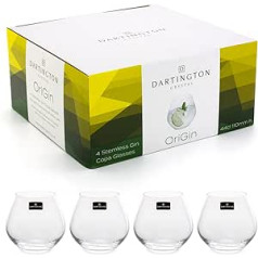 Bar Amigos Dartington 440ml Stemless Copa Glasses, Lead Free, Dishwasher Safe, Clear, Set of 4