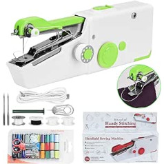 Hand Sewing Machine with USB Cable, Small Portable Mini Sewing Machine for Kids Beginners Adults Emergency Sewing Quick Fix with Spool Needle for Home/Travel (Green)