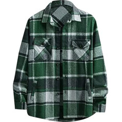 Karohemd Herren - Ohne Kapuze Mit Tasche Langarm Karohemd Regular Fit Holzfäller Hemd Jäger Baumwolle Herrenhemden Outdoor Western Arbeitshemd Button Down