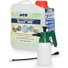 AGO ® Quart Komplett Set 2l Quart 400 Hochkonzentrat Grünbelagentferner + Druckluftspüher mit 50cm Verlängerung Hobby