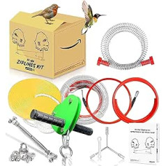 Zip Line, Cable Car for Garden, 24 m, Trampoline for Children and Adults up to 110 kg with Stainless Steel Cable Slides, Spring Brake and Safety Belt