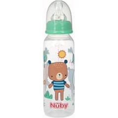 Nuby Bedruckte, tropffreie Flasche, 237 ml, Farben können variieren