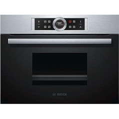 Bosch CDG634AS0 Series 8 Steamer, 45 x 60 cm, 1.3 L Water Tank, AutoPilot 20 20 Automatic Programmes, TFT Touch Display, Intuitive Operating Ring, SoftClose and SoftOpen, Empty Indicator Water Tank