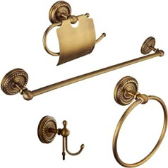 Kelelife ,Handtuch Haken/WC Papier Halter/Handtuchhalter/Handtuch Bar,Premium Messing (Antique Set)