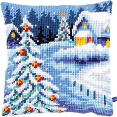 Vervaco Cross Stitch Kit: Cushion: Winter Scenery, Cotton NA, 40 x 40cm