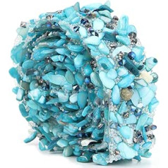 Tonysa Crafts DIY Trim Iron On Appliques Chain Embellishment Sewing Accessories for Shoes Bracelets Necklace Headwear (2cm Wide Blue Gravel Stripe)