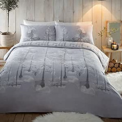 Appletree Hygge Alaska 100% Brushed Cotton Duvet Cover Set, King, Grey