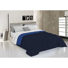 Italian Bed Linen Wintersteppdecke Elegant, Mikrofaser, Dunkelblau/Royal, 220x260cm