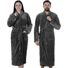 Gräfenstayn® Women's and Men's Cuddly Fleece Bathrobe without Hood with Oeko-Tex Standard 100 in Size S-XXXL