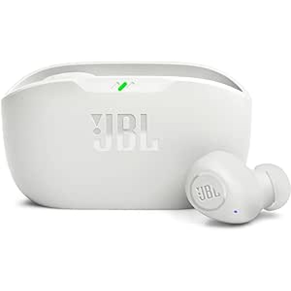 JBL Wave Buds Wireless In-Ear Earphones with IP54 and IPX2 Waterproof - Powerful Bass and 32 Hours Battery Life - White