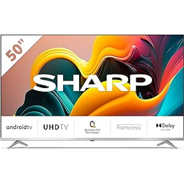 SHARP 50FP6EA Quantum Dot Android TV 126 cm (50 Inches) 4K Ultra HD Quantum Dot Android TV (Smart TV, Bluetooth, Dolby Vision, HDMI 2.1 with eARC)