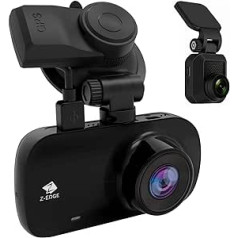 Z-Edge GPS dash cam dual car camera ultra HD 1440P with rear camera full HD 1080P 2.7 inches LCD screen, 150° degrees wide angle lens, loop recording, WDR, G-sensor, motion detection, parking monitoring