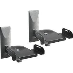 Drall 2 Stück Universal Lautsprecher Halterung - schwenkbar neigbar drehbar - bis 12 kg belastbar - Wandhalterung für Boxen WLAN Airplay Heimkino - 1 Paar schwarz Modell: BH5B