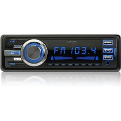 ELGAUS ES-MP880M Universal 1 DIN Car Radio with 3 USB Slots, MP3, RDS, ID3, RGB, AUX, SD Card Slot, Hands-Free Function, Remote Control