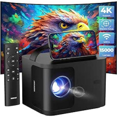 Mini Projector Electric Focus 5G WiFi DEERFAMY, 15000 Lumens, Supports 1080P Full HD, Portable Mini Projector, ±40° Trapezoidal Correction, Zoom, Home Cinema and Outdoor Video Projector, for Mobile