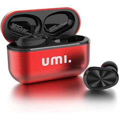 Umi. Essentials TWS Bluetooth 5.0 IPX7 W5s Wireless In-Ear Headphones for iPhone Samsung, Huawei with Patented Smart Metal Charging Case