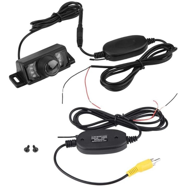 KSTE 7pcs IR Night Version Car Rear Support Camera + Wireless RCA Video Transmitter & Receiver