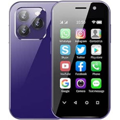 Hipipooo Mini Smartphone Unlocked 4G Phone 3.0 Inch Dual SIM 2600mAh Battery 200W + 500W Camera Face Unlock (3G+32G)