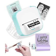 Phomemo T02 Mini Printer, Mini Photo Printer for Children's Day Birthday, Tiny Sticker Printer, Mobile Phone Smartphone Thermal Printer for Study, Note, Picture, Journal, Work, DIY, Gift, Mini Print