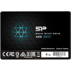 Silicon Power 4TB SSD 3D NAND A55 SLC Cache Performance Boost SATA III 2.5 Inch 7 mm (0.28 Inch) Internal Solid State Drive (SP004TBSS3A55S25)