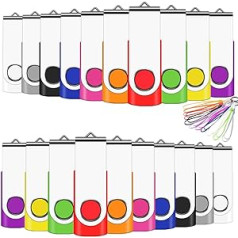 USB Flash Drive 20 Pack USB 2.0 Flash Drive Multicolor 10 Colors Multicolor 2Go