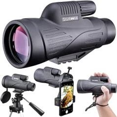 Starboosa 12x50 High Definition Monocular Telescope with Smartphone Holder - Waterproof Monocular with Durable and Clear BAK4 Prism for Bird Watching, Wildlife, Hunting, Camping, Hiking