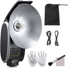 Godox Lux Senior Retro Camera Flash GN14 6000K Colour Temperature A Mode and M Mode 1/1-1/64 Flash Output 28mm Focal Length Built-in for Battery for Canon Nikon Sony Fujifilm Olympus Hot Shoe Cameras