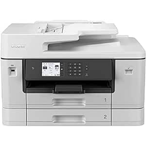 Brother MFC-J6940DW DIN A3 4-in-1 Colour Inkjet Multifunction Printer (2 x 250 Sheets Paper Cassette, Print, Scan, Copy, Fax), White, Medium